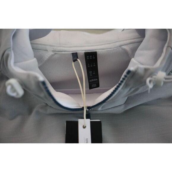 Adidas HZ3210 Men's Sz 2XL White/Gray Textured Fleece Anorak Golf Jacket - Picture 3 of 16